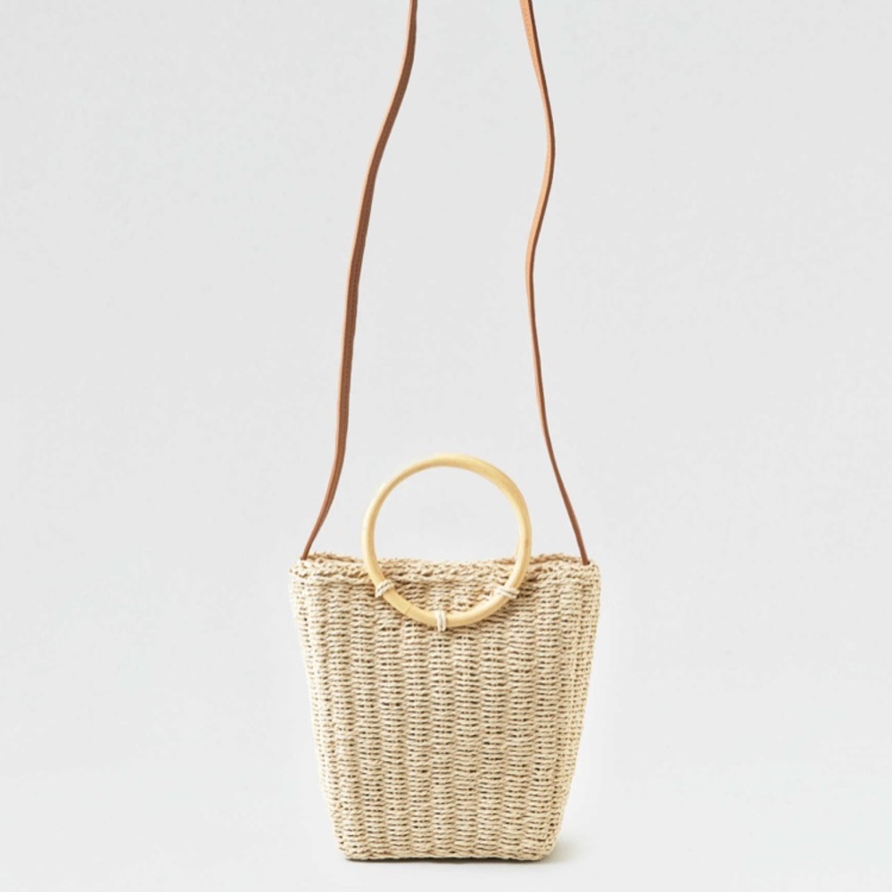 American eagle straw wood bag purse